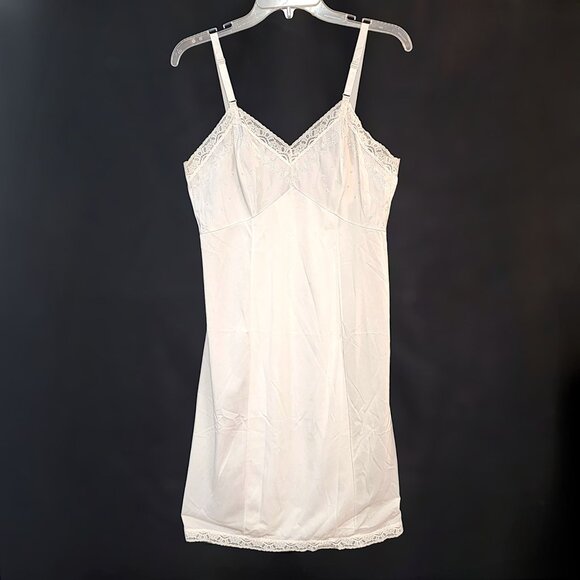 Womens Vintage Slip Size S-L 60s 70s White Nightgown Nylon Sexy Lingerie Dress - Picture 2 of 9